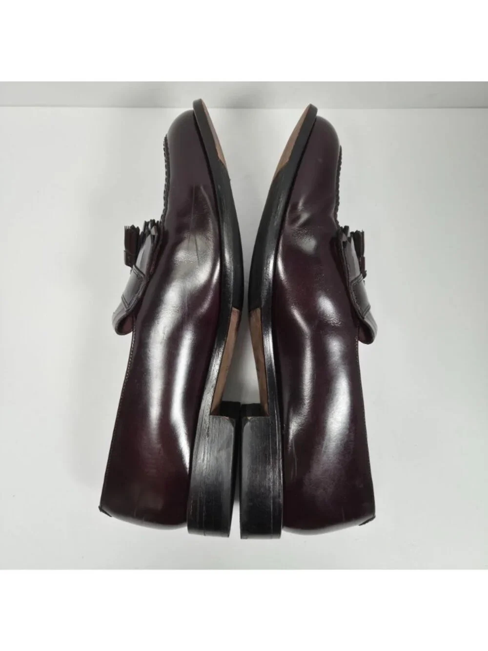 Bostonian Men's Burgundy Leather Tassel Loafers Dress Shoes Size 12W